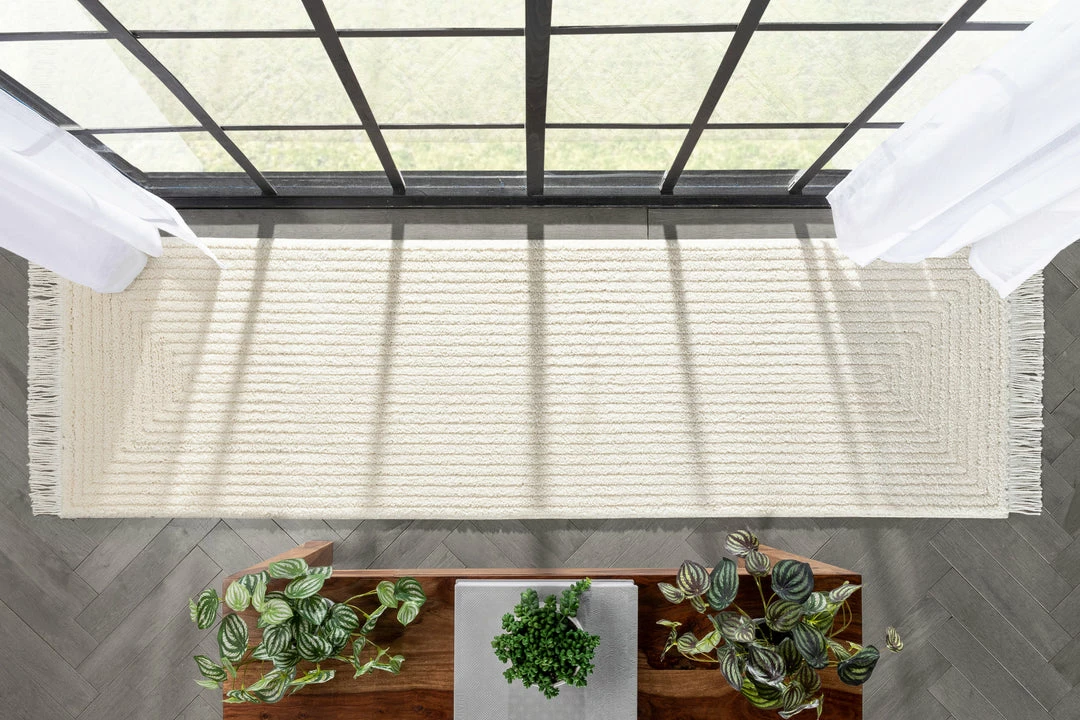 Well Woven Geometric Monroe Solid & Striped Textured Ivory Ultra Soft High-Low Shag Rug 13 Well Woven Geometric Monroe Solid & Striped Textured Ivory Ultra Soft High-Low Shag Rug