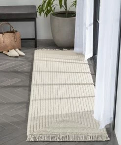 Well Woven Geometric Monroe Solid & Striped Textured Ivory Ultra Soft High-Low Shag Rug 22 Well Woven Geometric Monroe Solid & Striped Textured Ivory Ultra Soft High-Low Shag Rug