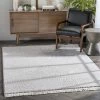 Well Woven Pike Geometric Textured Taupe Ivory Ultra Soft High-Low Shag Rug
