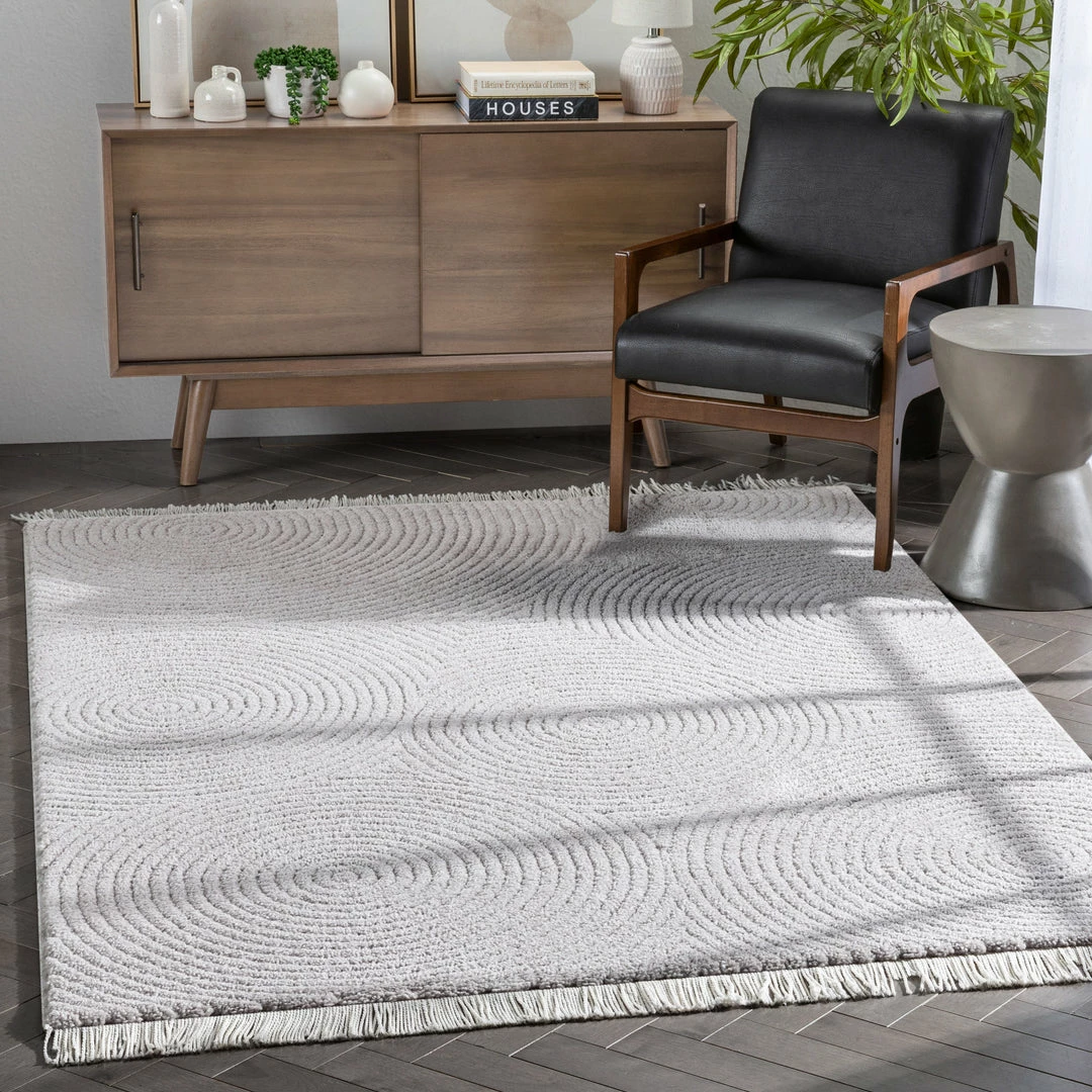 Well Woven Pike Geometric Textured Taupe Ivory Ultra Soft High-Low Shag Rug 1 Well Woven Pike Geometric Textured Taupe Ivory Ultra Soft High-Low Shag Rug