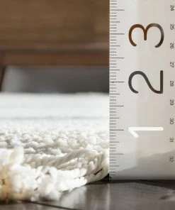 Well Woven Global Firth Moroccan Trellis Textured Ivory Ultra Soft High-Low Shag Rug