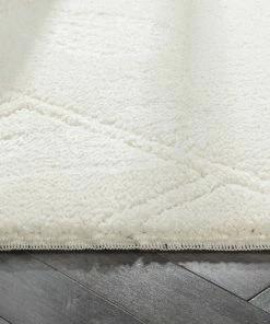 Well Woven Global Firth Moroccan Trellis Textured Ivory Ultra Soft High-Low Shag Rug