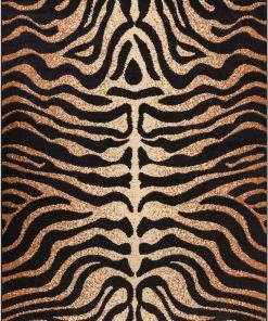 Well Woven Animal Skin Brown Modern 3-Piece Set (5' X 7' And Bonus 20" X 31" Mats)