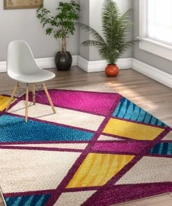 Well Woven Broadway Multi Mid-Century Modern Rug Geometric