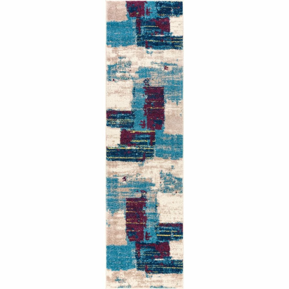 Well Woven Central Park Blue Abstract Brushstrokes Rug 3'11" X 5'3" 3 Well Woven Central Park Blue Abstract Brushstrokes Rug 3'11" X 5'3"