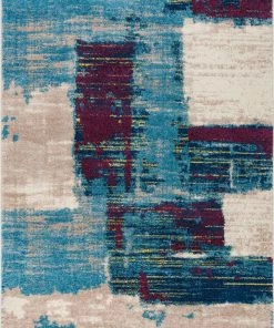 Well Woven Central Park Blue Abstract Brushstrokes Rug 3'11" X 5'3"
