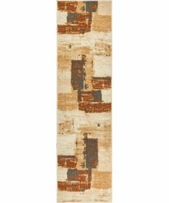 Well Woven Central Park Brown Abstract Brushstrokes Rug Global
