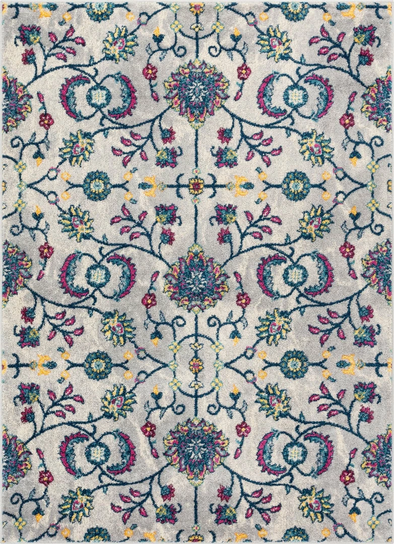 Well Woven Global Beatrix Ivory Modern Bohemian Floral Rug 1 Well Woven Global Beatrix Ivory Modern Bohemian Floral Rug