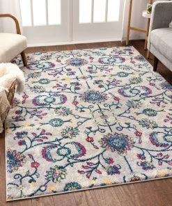 Well Woven Global Beatrix Ivory Modern Bohemian Floral Rug 12 Well Woven Global Beatrix Ivory Modern Bohemian Floral Rug