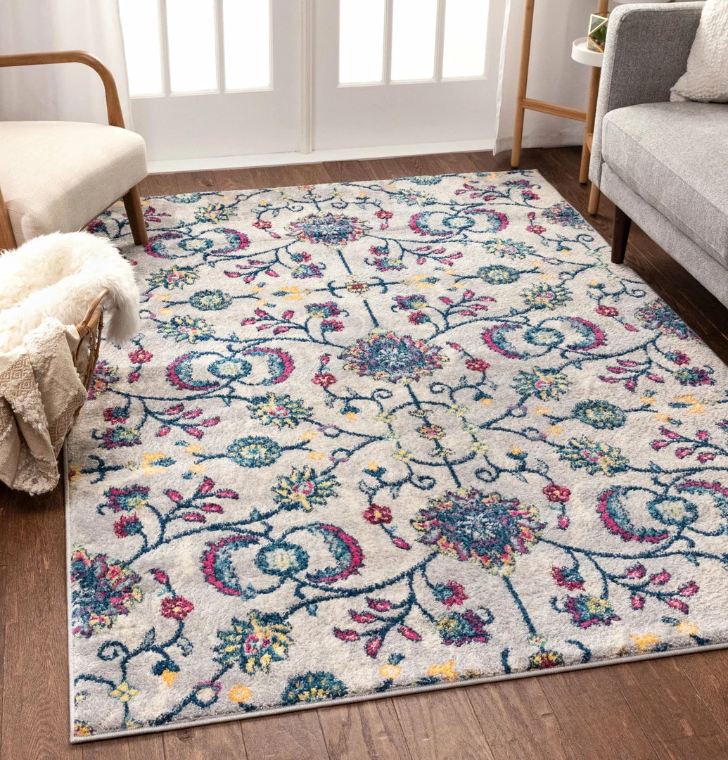 Well Woven Global Beatrix Ivory Modern Bohemian Floral Rug 6 Well Woven Global Beatrix Ivory Modern Bohemian Floral Rug