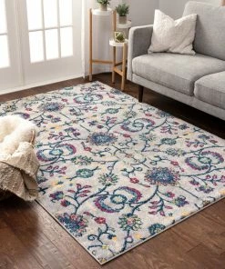 Well Woven Global Beatrix Ivory Modern Bohemian Floral Rug