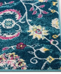 Well Woven Beatrix Blue Modern Bohemian Floral Rug