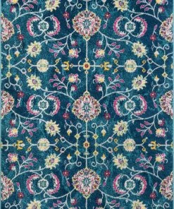 Well Woven Beatrix Blue Modern Bohemian Floral Rug