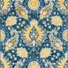 Well Woven Ash Blue Bohemian Floral Rug Global