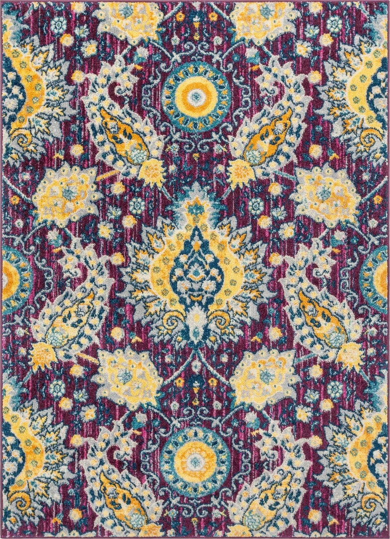 Well Woven Ash Lavendar Bohemian Floral Rug 1 Well Woven Ash Lavendar Bohemian Floral Rug