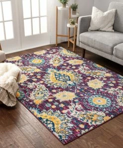 Well Woven Ash Lavendar Bohemian Floral Rug 11 Well Woven Ash Lavendar Bohemian Floral Rug