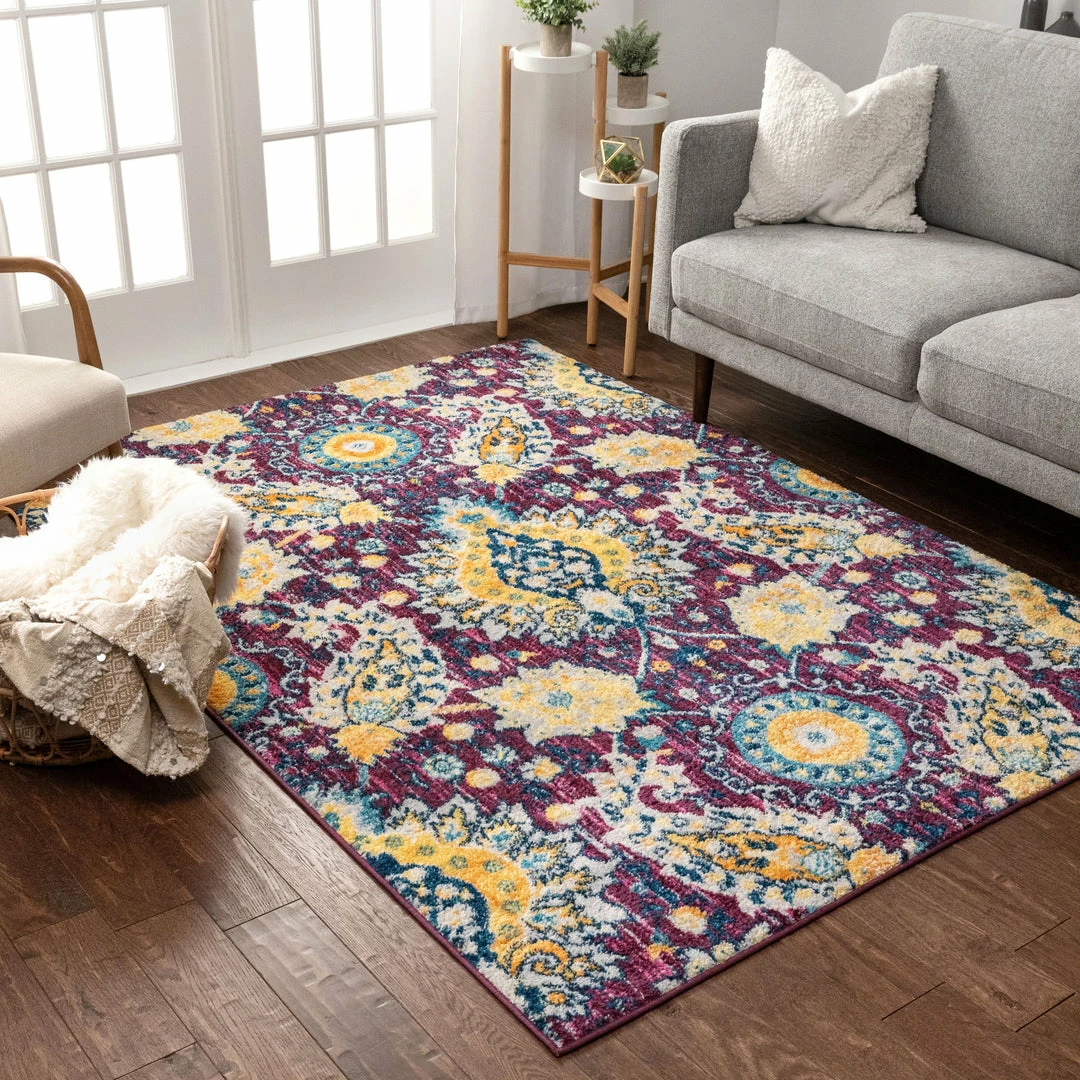 Well Woven Ash Lavendar Bohemian Floral Rug 6 Well Woven Ash Lavendar Bohemian Floral Rug
