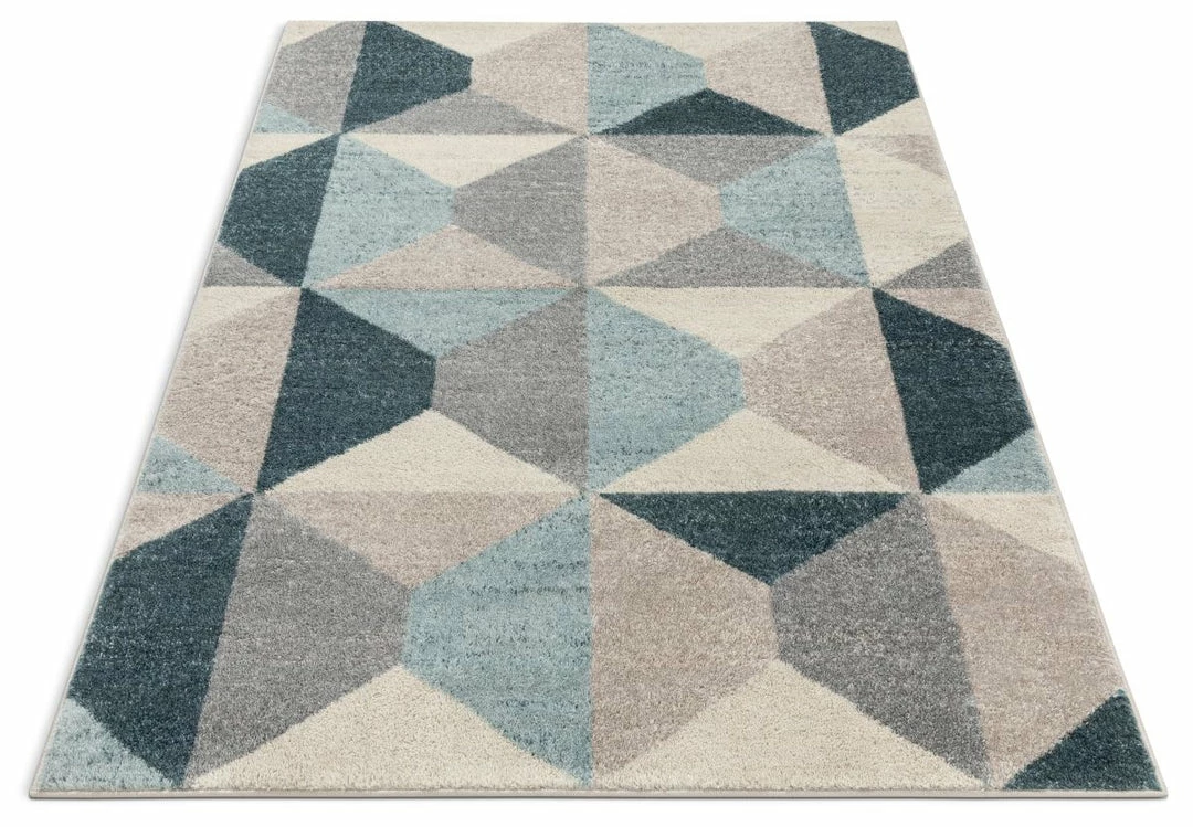 Well Woven Zeke Blue Mid-Century Modern Geometric Rug Global 5 Well Woven Zeke Blue Mid-Century Modern Geometric Rug Global