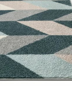 Well Woven Porter Blue Mid-Century Modern Geometric Rug