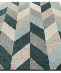 Well Woven Porter Blue Mid-Century Modern Geometric Rug