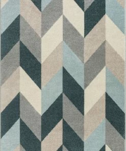 Well Woven Porter Blue Mid-Century Modern Geometric Rug