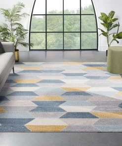 Well Woven Global Maddox Blue Modern Geometric Rug
