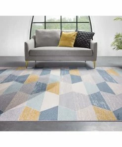 Well Woven Global Maddox Blue Modern Geometric Rug