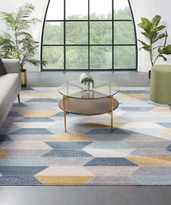 Well Woven Global Maddox Blue Modern Geometric Rug