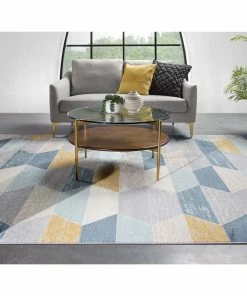 Well Woven Global Maddox Blue Modern Geometric Rug
