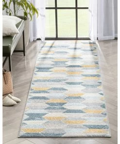 Well Woven Global Maddox Blue Modern Geometric Rug