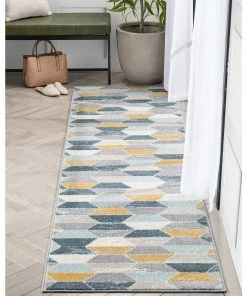 Well Woven Global Maddox Blue Modern Geometric Rug