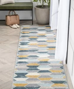 Well Woven Global Maddox Blue Modern Geometric Rug