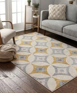 Well Woven Global Perla Gold Modern Bohemian Rug