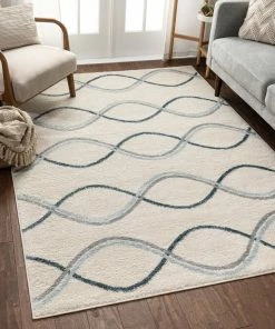 Well Woven Poppy Blue Modern Rug