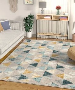 Well Woven Simone Gold Scandinavian Geometric Rug