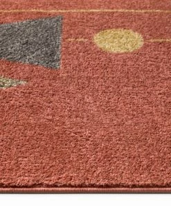 Well Woven Scarlett Red Mid-Century Modern Rug Global
