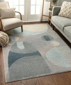 Well Woven Orion Blue Mid-Century Modern Rug