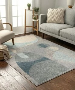 Well Woven Orion Blue Mid-Century Modern Rug