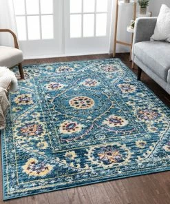 Well Woven Mae Blue Modern Bohemian Rug