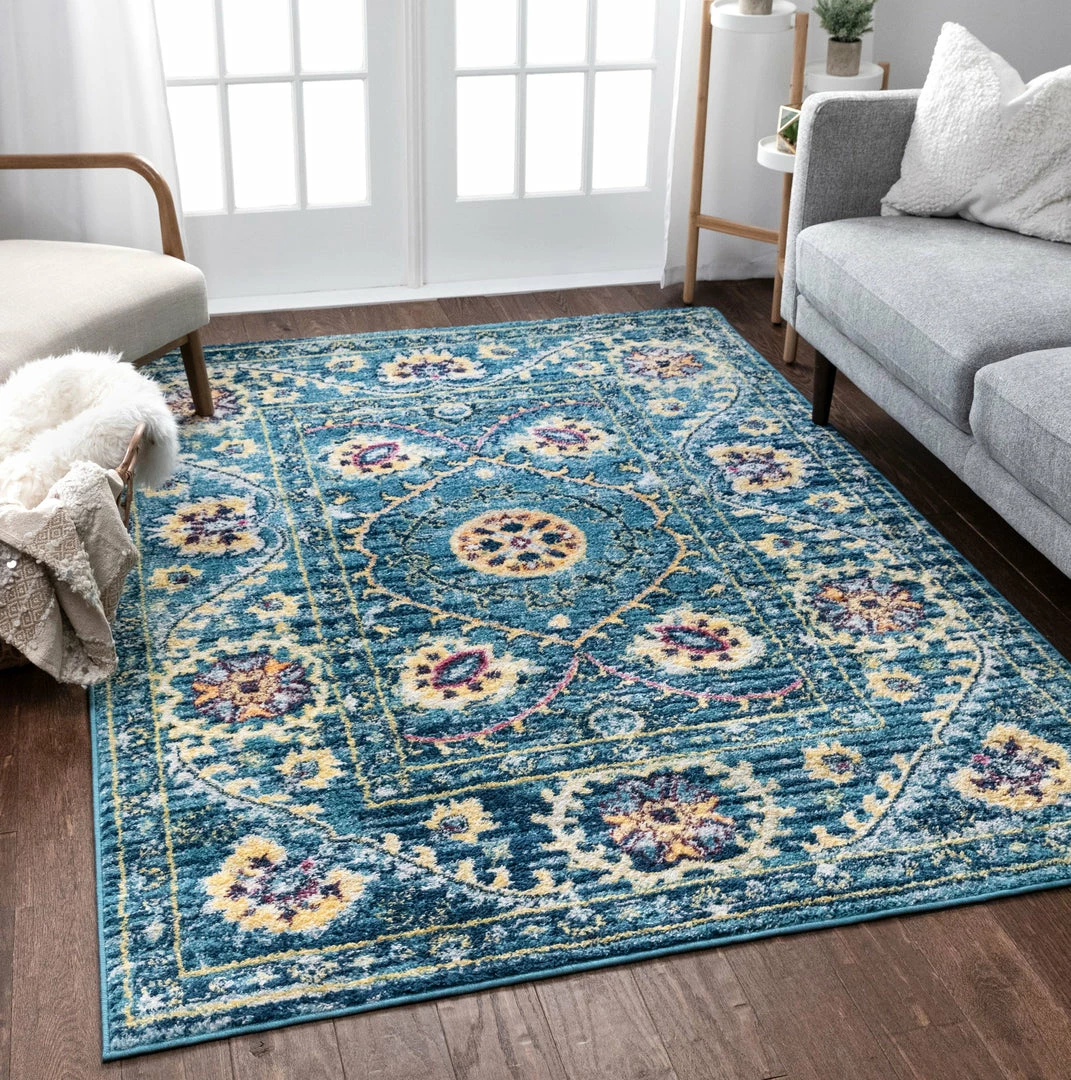 Well Woven Mae Blue Modern Bohemian Rug 2 Well Woven Mae Blue Modern Bohemian Rug