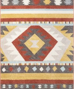 Well Woven Sentinel Southwestern Geometric Terracotta Rug Global