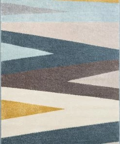 Well Woven Yuma Modern Abstract Blue Rug 5'3" X 7'3" Geometric