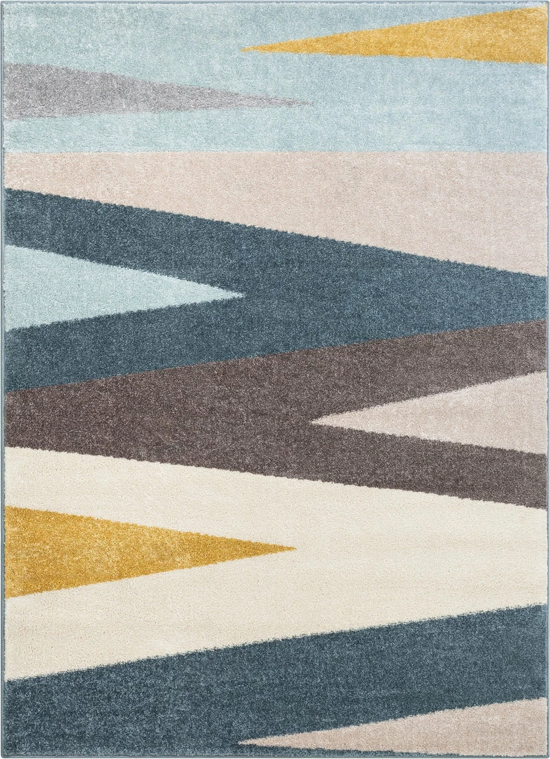 Well Woven Yuma Modern Abstract Blue Rug 5'3" X 7'3" Geometric 1 Well Woven Yuma Modern Abstract Blue Rug 5'3" X 7'3" Geometric