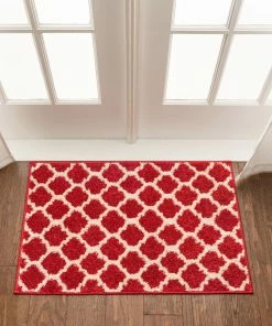 Well Woven Zoe Red Modern Trellis Rug
