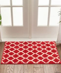 Well Woven Zoe Red Modern Trellis Rug