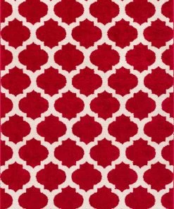 Well Woven Zoe Red Modern Trellis Rug