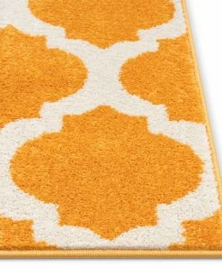 Well Woven Geometric Zoe Orange Modern Trellis Rug