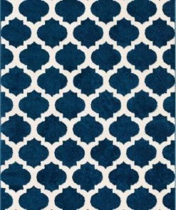 Well Woven Zoe Blue Modern Trellis Rug