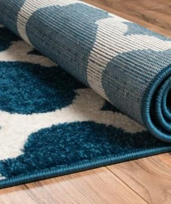 Well Woven Zoe Blue Modern Trellis Rug 10 Well Woven Zoe Blue Modern Trellis Rug