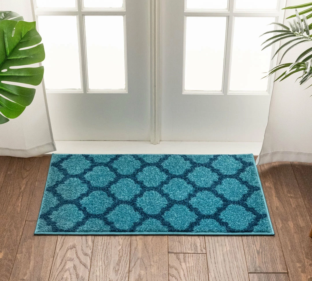 Well Woven Zoe Light Blue Modern Trellis Rug 6 Well Woven Zoe Light Blue Modern Trellis Rug